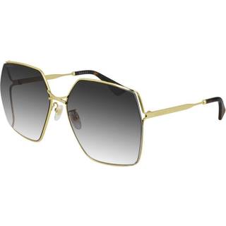 Gucci Kvinde GG0817S col. 001 Solbriller Metal Guld Grå Geometrisk Skygge