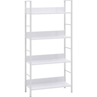 bogreol med 3 hylder 60x27,6x124,5 cm konstrueret træ hvid