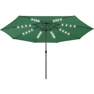 haveparasol med LED-lys 400 cm gråbrun