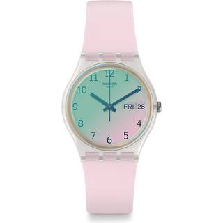 Swatch Ultrarose White Dial Silicone Strap Unisex Watch GE714