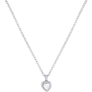 Ted Baker Silver Crystal Heart Necklace - Adjustable