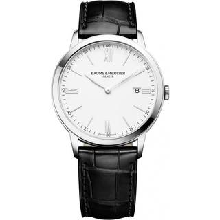 Baume & Mercier Classima Quartz White Dial Black Leather Strap Men’s Watch BM0A10323