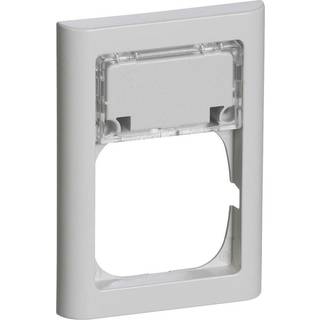 FUGA ramme Softline 63 1,5 modul med tekstmodul, lysegrå