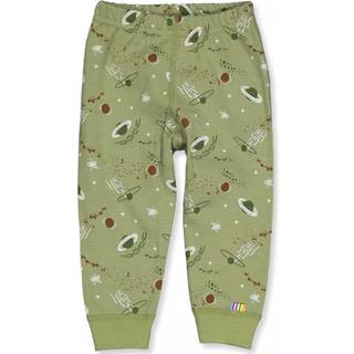 Leggings i salvie grøn uld og økologisk bomuld med satellit print