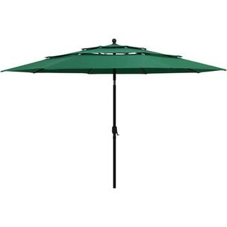 parasol med aluminiumsstang 3,5 m 3 niveauer sort