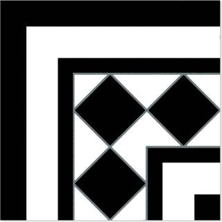 Klinker Victoria Svart Mönstrad Hörn 25x25 cm