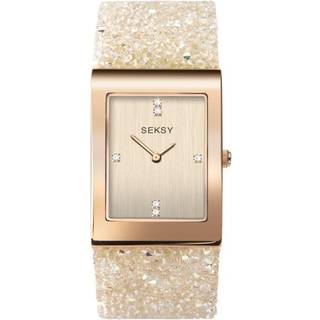 Seksy Rocks Quartz Rose Gold Dial Rose Gold Brass Bracelet Ladies Watch 2722