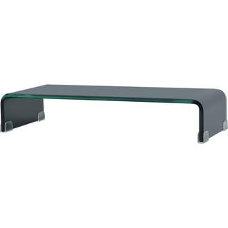TV-stander/monitorstand sort glas 60x25x11 cm