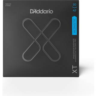 D'Addario Guitar Strings - XT 80/20 Bronze Coated Acoustic Guitar Strings - XTABR1047-12 - Udvidet streng Life With Natural Tone & Feel - For 12