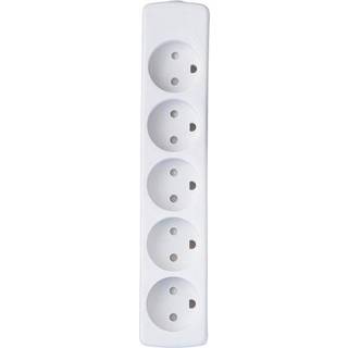 E-line 5-stikdåse u/j hvid