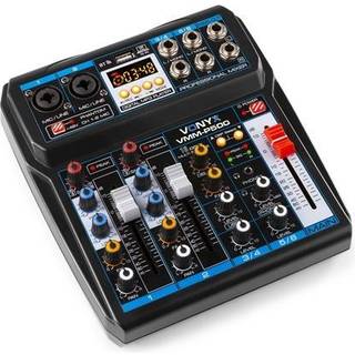 Musik mixer VMM-P500, 4 kanaler, USB, MP3, DSP / Strømforsynes via USB, fx en ba