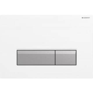 GEBERIT SIGMA40 betjeningsplade med integreret lugtudsugning til dobbelt skyl børstet aluminium, sort