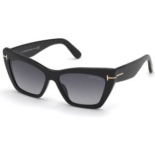 TOM FORD Kvinde FT0871 WYATT 01B Solbriller Acetat Sort Grå Cat Eye Normal Skygge