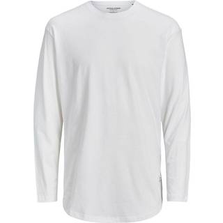 Ensfarvet O-hals Langærmet T-shirt