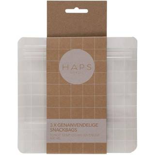 HAPS Nordic Genanvendelige Snack Bags - 3-Pak - 400ml - Transparent Check