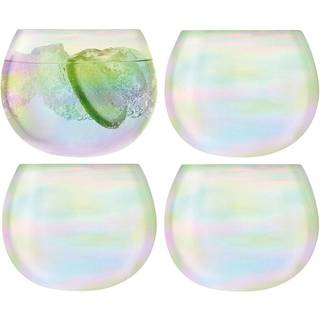 LSA International Glassware - 'Bubble' rocking tumbler, set of four in Mother of Pearl Glass