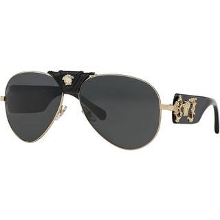 Versace Mand VE2150Q 100287 Solbriller Metal Guld Grå Pilot Normal
