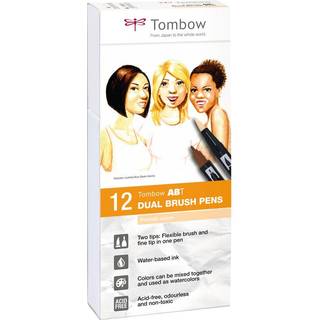 Marker ABT Dual Brush 12P-4 Portrait farver sæt, Tombow ABT-12P-4
