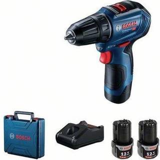 BOSCH GSR 12V-30 Bore-/skruemaskine 30Nm, brushless inkl. 2 batterier 2Ah + Kuffert