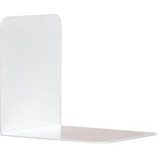 Bogstøtte vinklet metal 12,5 cm, hvid