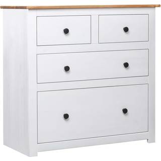 skænk Panama-serien 80x40x83 cm massivt fyrretræ hvid