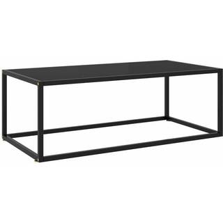 sofabord 100x50x35 cm hærdet glas sort