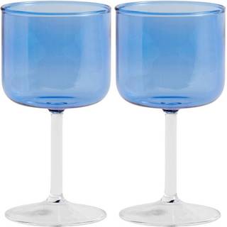 HAY - Flare Stripe Candleholder S  Light Blue / White - Lysestager og lanterner - Blå
