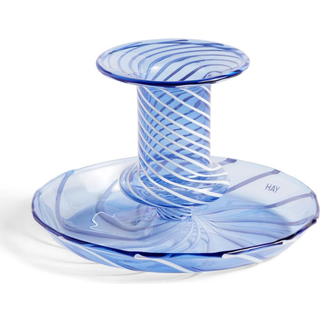 Hay Candlelight And Scents - 'Flare' stripe candleholder, small, green in Green BOROSILICATE GLASS