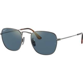 Ray - Ban Mand RB8157 FRANK 9208T0 Solbriller Titanium Rifle tønde Blå Firkantet Polariseret Spejl