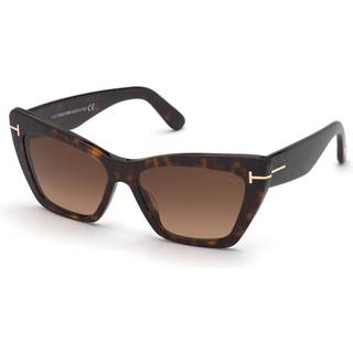 TOM FORD Kvinde FT0871 WYATT 52F Solbriller Acetat Havana Brun Cat Eye Normal Skygge