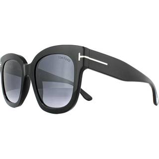 TOM FORD Kvinde FT0613 BEATRIX-02 01C Solbriller Acetat Sort Grå Geometrisk Normal Spejl
