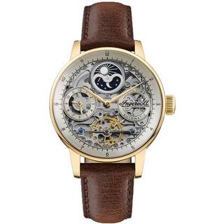 Ingersoll The Jazz 1892 Automatic Light Gold Dial Brown Leather Strap Men's Watch I07704