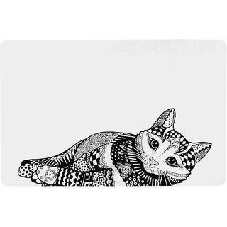 Trixie Place Mat Cat 44 × 28 cm white/black