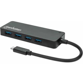 IC INTRACOM Manhattan USB-C Dock/Hub USB hub - 4 ports - Sort