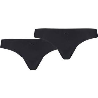 Women&#39;s Puma&#39;s Seamless String Underwear 2 Pack, Black, Size 3, Clothing - Black - 3