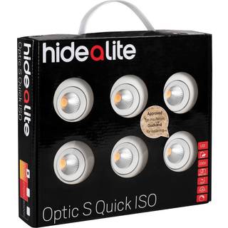 Hide-a-Lite DL Optic S Quick Downlight Pak med 6 stk., hvid Melodi