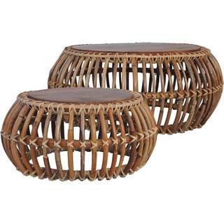 sofaborde 2 stk. naturlig rattan