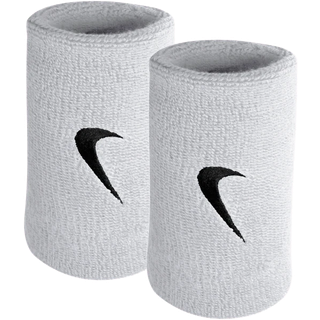 Nike Swoosh Doublewide Wristbands 2-Pack White/Black