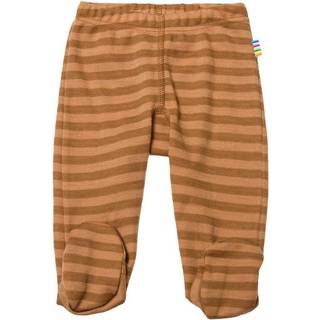 Leggings med fod uld i mørk og lyse kobberstriber