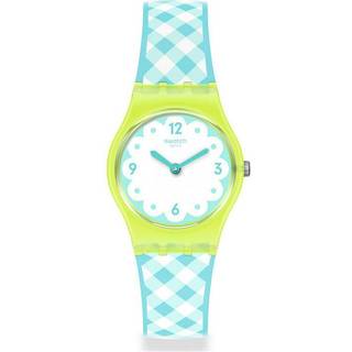 Swatch Picmika Quartz White Dial Blue White Strap Ladies Watch LJ112