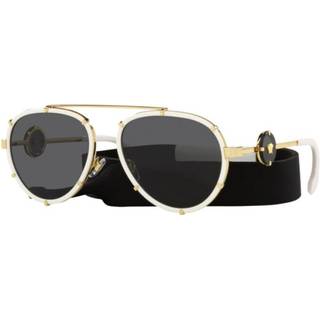 Versace Kvinde VE2232 147187 Solbriller Metal Hvid Grå Pilot Normal