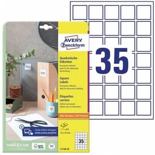 Avery L7120-25 QR Code Product labels blockout, 35x35mm, 25ark, 35 labels pr. ark