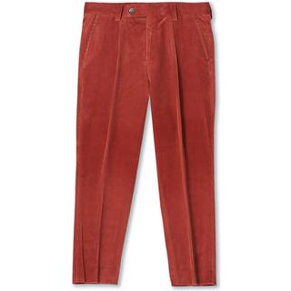 BOSS Herren Bundfaltenhose braun Slim Fit