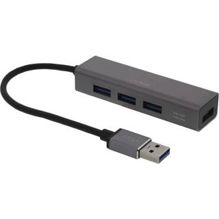 Deltaco USB Mini Hub med 4xUSB-A-porte, USB 3.1 - Grå