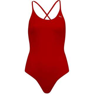 Puma V-Neck Padded Swimsuit - Red - X-Large