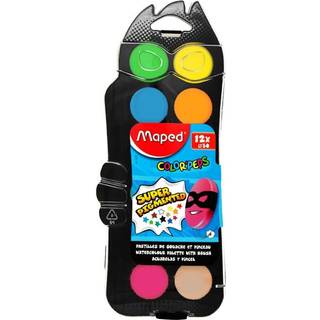 MAPED: Color Peps vandfarvesæt med bonuspensel - 30 mm, 12 stk.