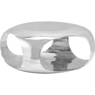 sofabord støbt aluminium 70 x 70 x 32 cm sølvfarvet