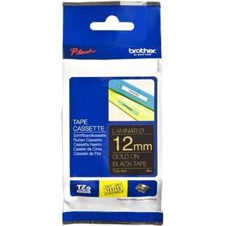 Brother TZE334 - Gold On Black - Roll (1.2 cm x 8 m) 1 cassette(s)