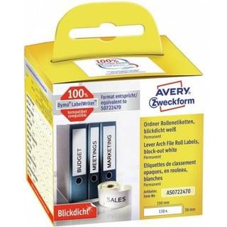 Avery Labelrulle, Brevordner, 190x38mm, AS0722470, 110stk