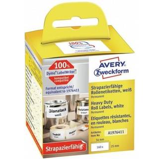Avery A1976411 Heavy Duty etiketter 25x54mm, rulle med 160stk